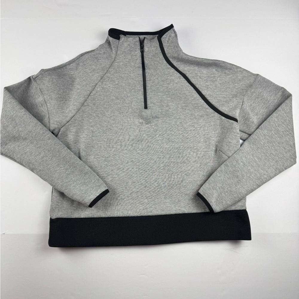 Champion Women’s 1/4 Zip mock neck gray and black pullover size large